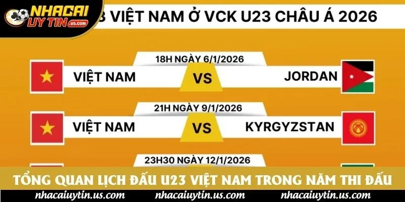 Tổng quan lịch đấu U23 Việt Nam trong năm thi đấu